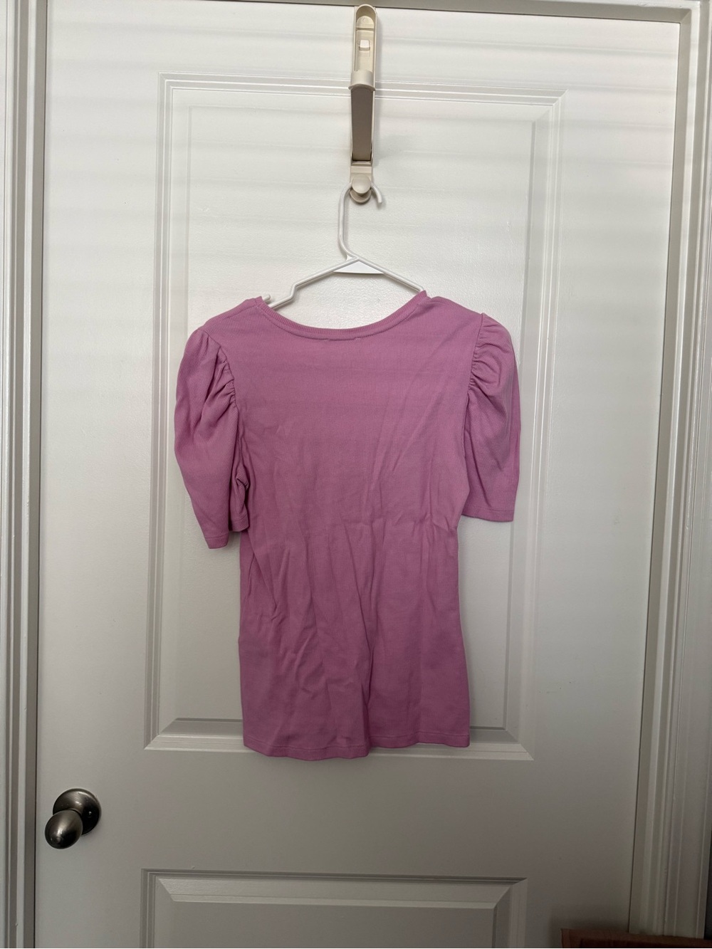 Pink Puff Shoulder Ribbed Tee - Picture 3 of 3